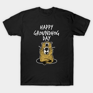 Happy Groundhog Day Cute Funny Doodle T-Shirt